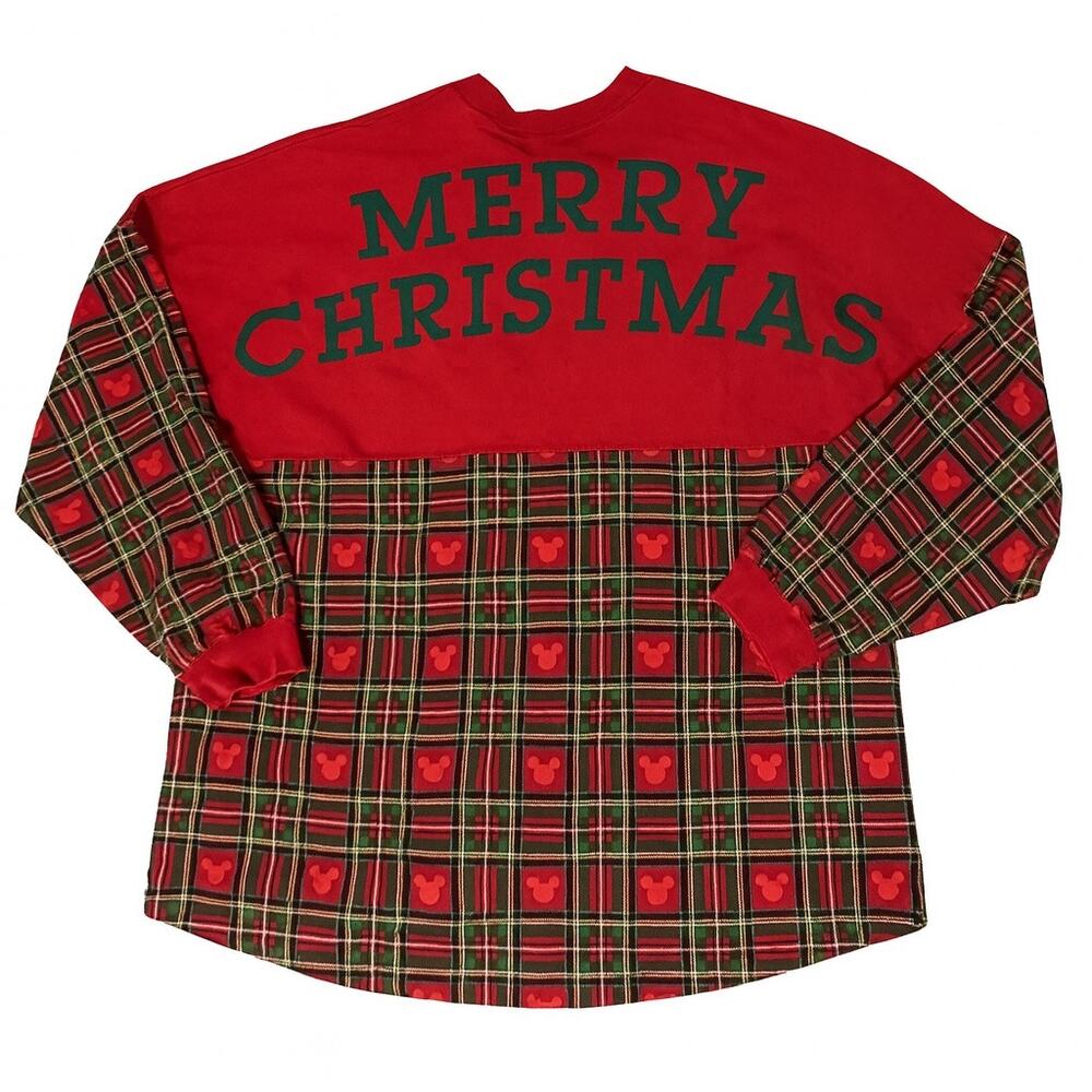 Disney Parks Christmas Spirit Jersey – Mickey Mouse Plaid – Red/Green – XXL